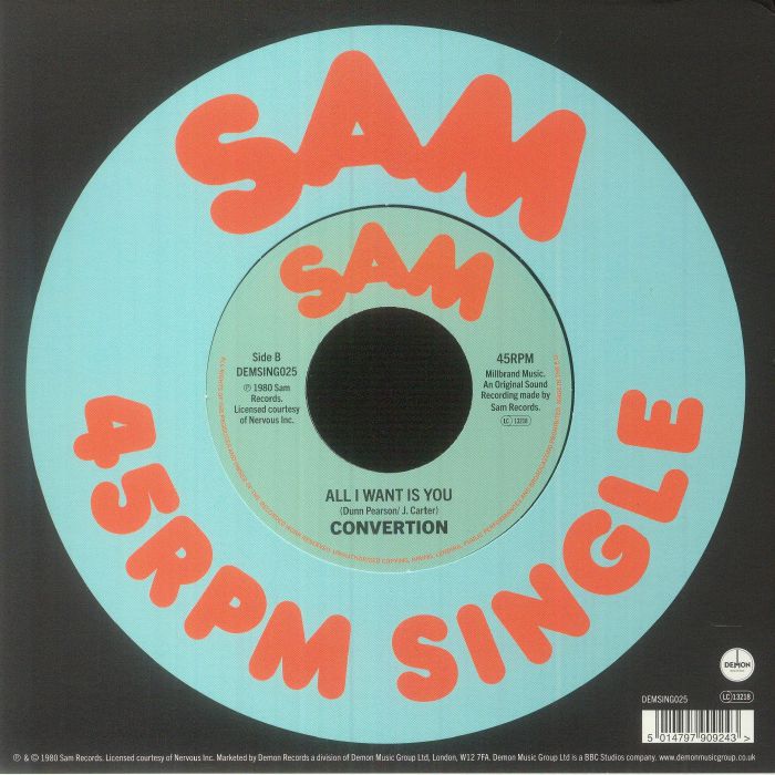 Convertion – Let's Do It / All I Want Is You (7", Sam Records, 2023) Back Cover