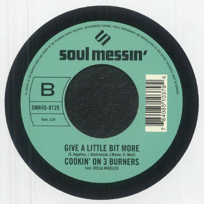 Cookin' On 3 Burners – Cookin' The Books (7", Soul Messin' Records, 2025) Back Cover