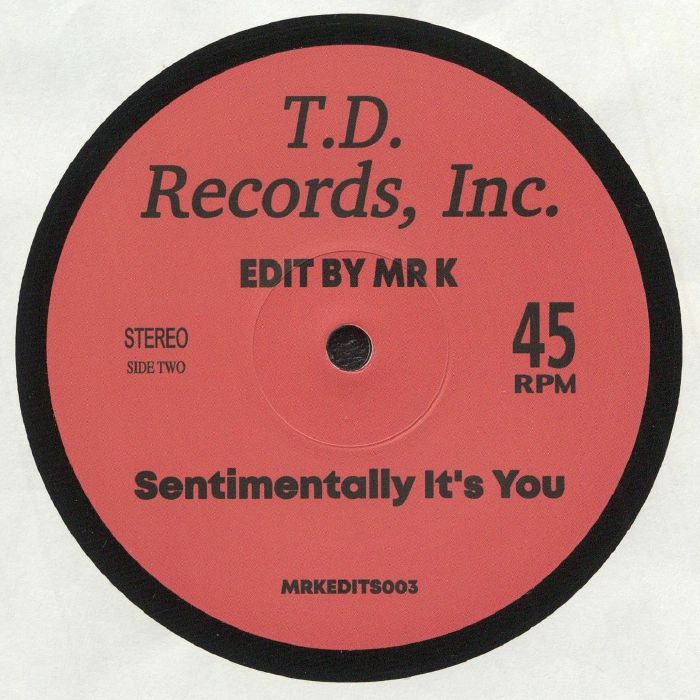 D-Train / Theo Vaness – You're The One For Me / Sentimentally It's You (12", T.D. Records, Inc., 2021) Back Cover