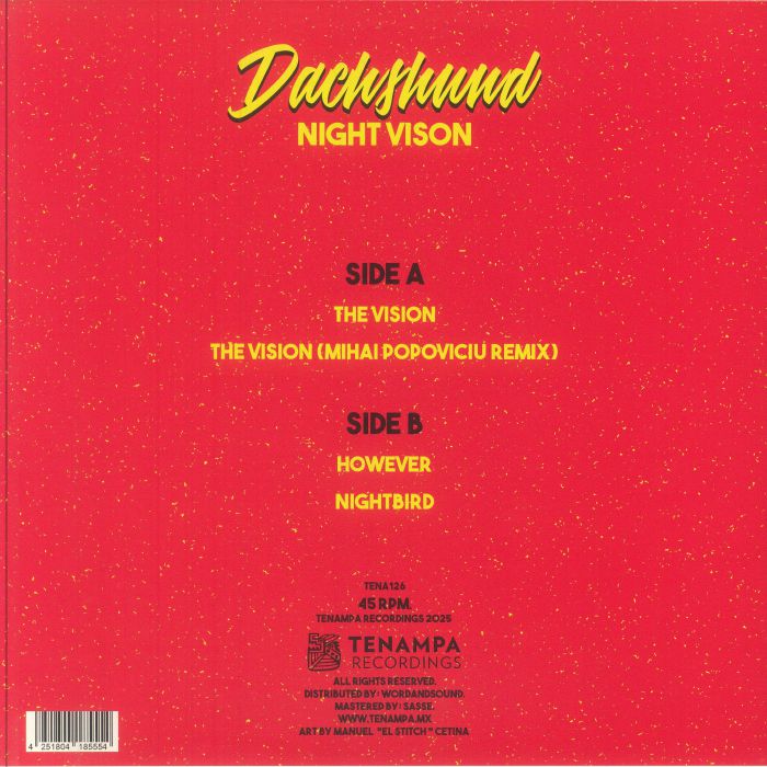 Dachshund – Night Vision (Mihai Popoviciu Remix) (12", Tenampa Recordings, 0) Back Cover