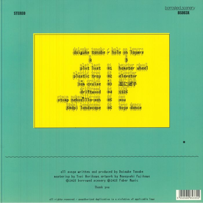 Daisuke Tanabe – Hole On Layers (LP, Borrowed Scenery, 2025) Back Cover