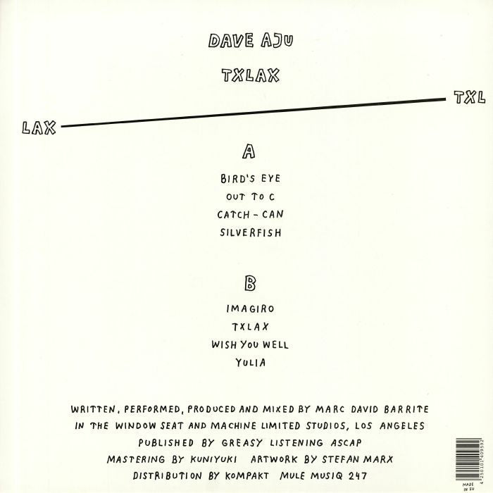 Dave Aju – TXLAX (LP, Mule Musiq, 2019) Back Cover