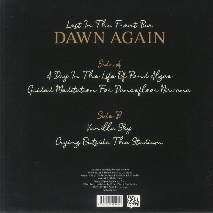 Dawn Again – Lost In The Front Bar (12", Hell Yeah Recordings, 2025) back cover