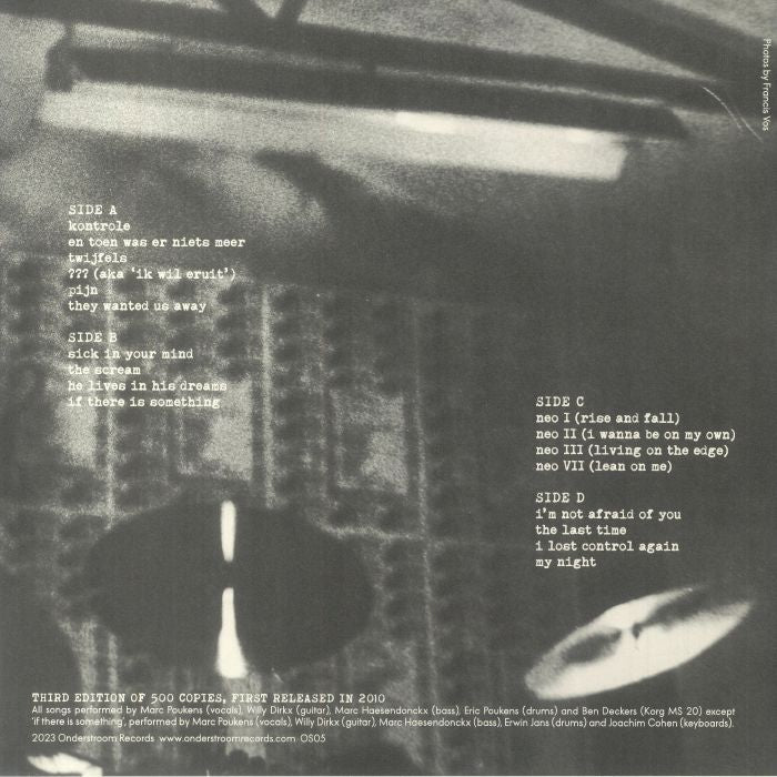 De Brassers – 1979 - 1982 (2xLP, Black & White Splatter, OnderStroom Records, 2023) Back Cover