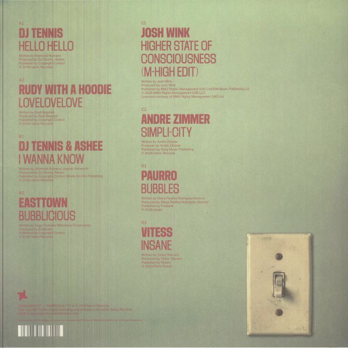 Dj Tennis – Fabric Presents DJ Tennis (2xLP, Fabric, 2026) Back Cover