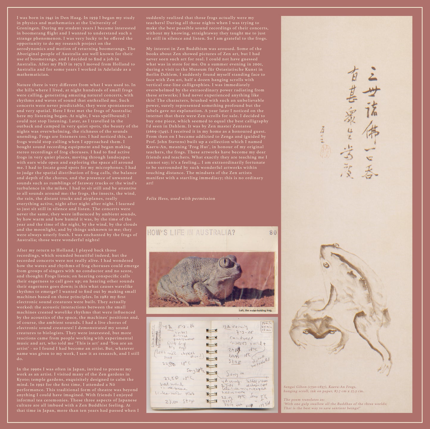 Felix Hess - Frogs (A Selection Of Field Recordings) (LP)