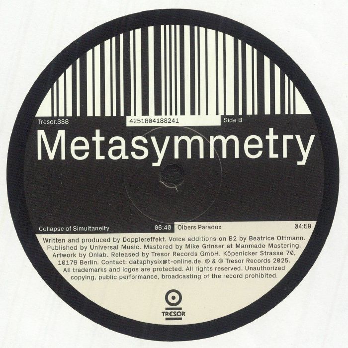 Dopplereffekt – Metasymmetry (12", Tresor, 2025) Back Cover