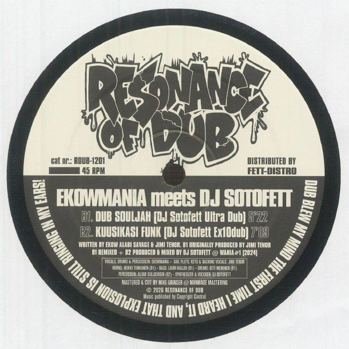 Ekowmania meets DJ Sotofett – Dub Souljah (12", Resonance of Dub, 2026) Back Cover