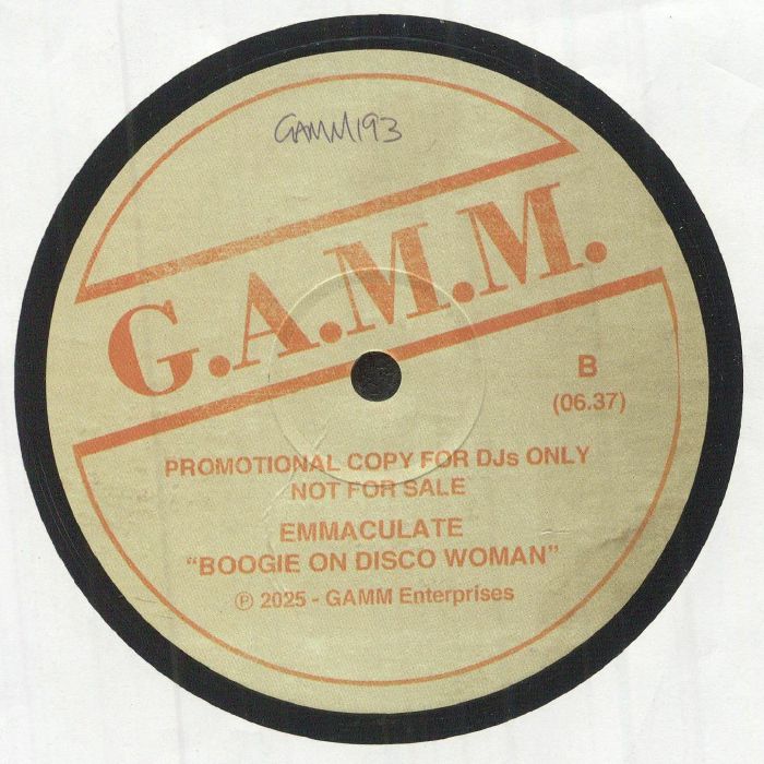 Emmaculate DJ Spen – Step Into A Black Whole (12", G.A.M.M., 2025) Back Cover