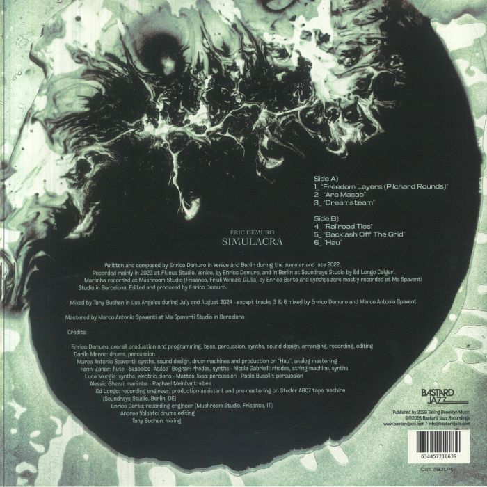 Eric Demuro – Simulacra (LP, Bastard Jazz, 2026) Back Cover