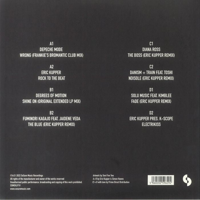 Eric Kupper – A Lifetime In Dance Music (2x12", SoSure Music, 2025) back cover