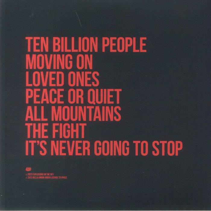 Explosions In The Sky – End (LP, 180g, Temporary Residence Limited, 2023) Back Cover