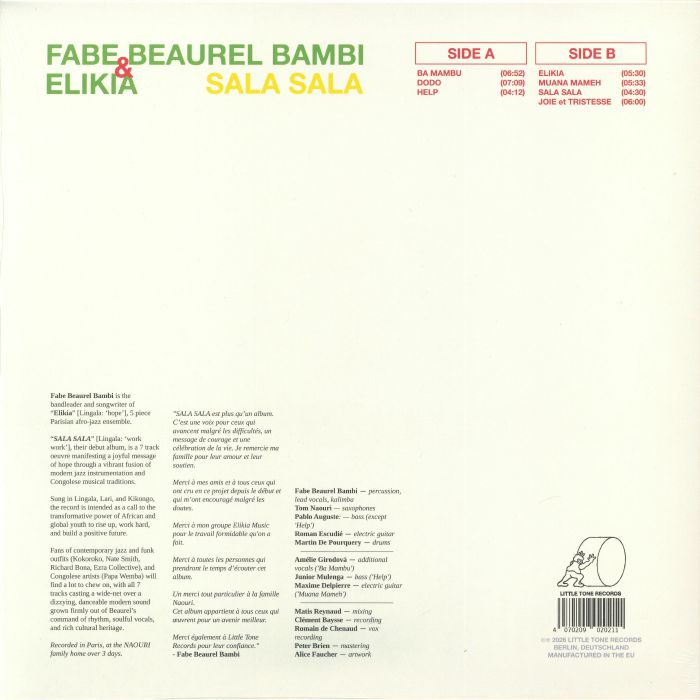 Fabe Beaurel Bambi / Elikia – Sala Sala (LP, Little Tone, 2026) Back Cover