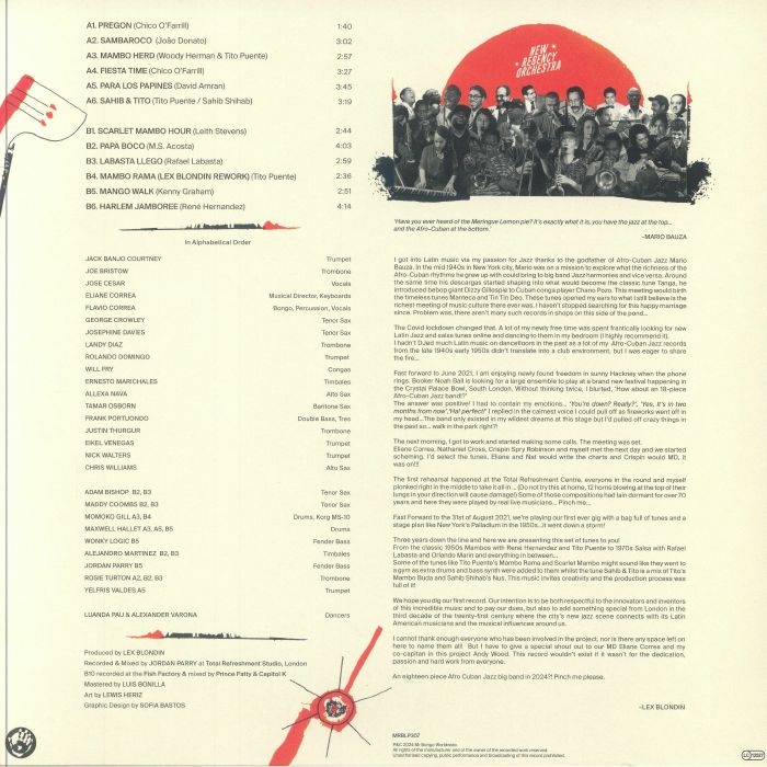 New Regency Orchestra – New Regency Orchestra (LP, Mr Bongo, 2024) Back Cover