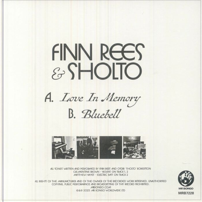 Finn Rees Sholto – Love In Memory / Bluebell (7", Mr Bongo, 2025) Back Cover