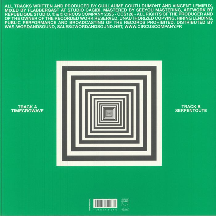 Flabbergast – Weirdo Active (12", Circus Company, 2025) Back Cover