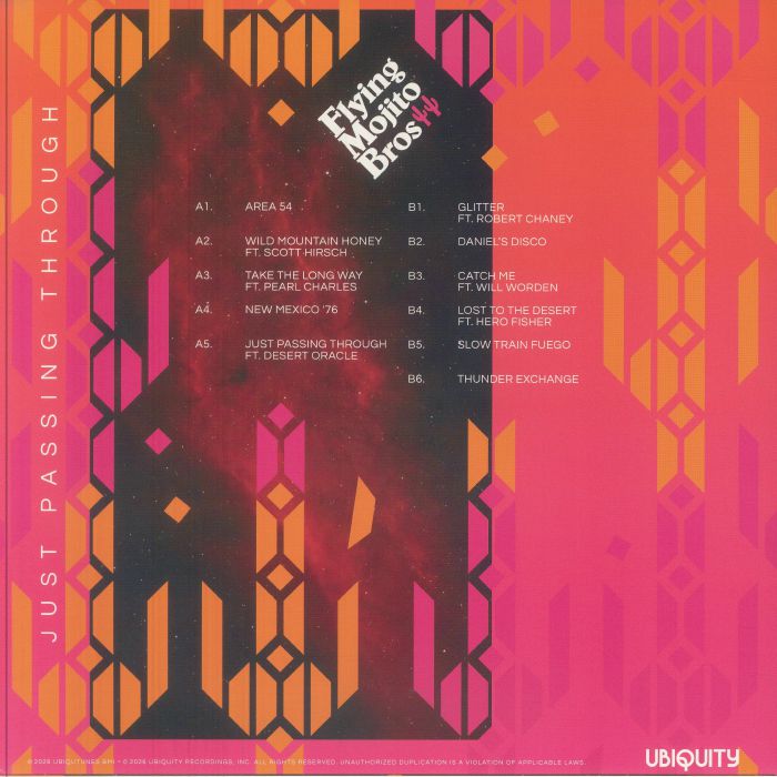 Flying Mojito Bros – Just Passing Through (LP, Ubiquity, 2026) Back Cover