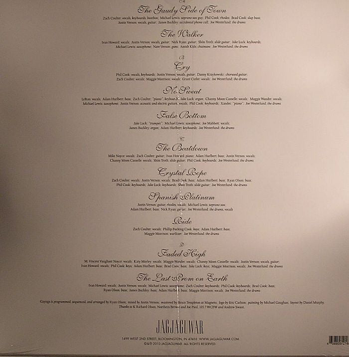 Gayngs – Relayted (2xLP, Jagjaguwar, 2010) Back Cover