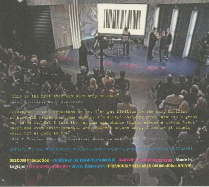 Gescom – MiniDisc (CD, OR, 2006) Back Cover