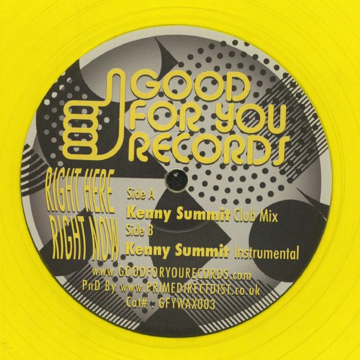 Giorgio Moroder Featuring Kylie Minogue – Right Here Right Now (12", Yellow Transparent, Good For You Records, 2020) Back Cover
