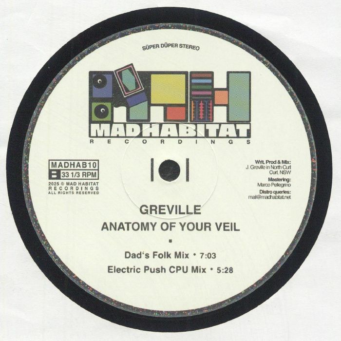 Greville – Anatomy Of Your Veil (12", Mad Habitat Recordings, 2025) Back Cover