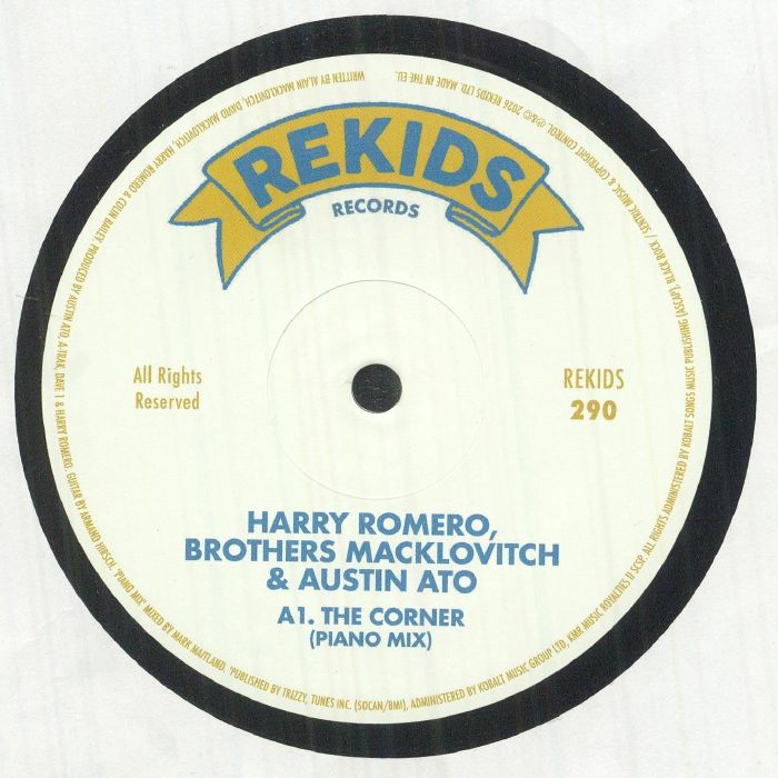 Harry Romero / Brothers Macklovitch / Austin Ato – The Corner (12", Rekids, 2026) Back Cover