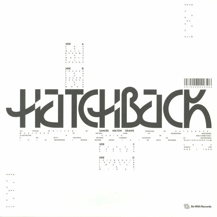 Hatchback – Phaser For The Ocean, Chorus For The Moon (2xLP, Gatefold, Be With Records, 2026) Back Cover