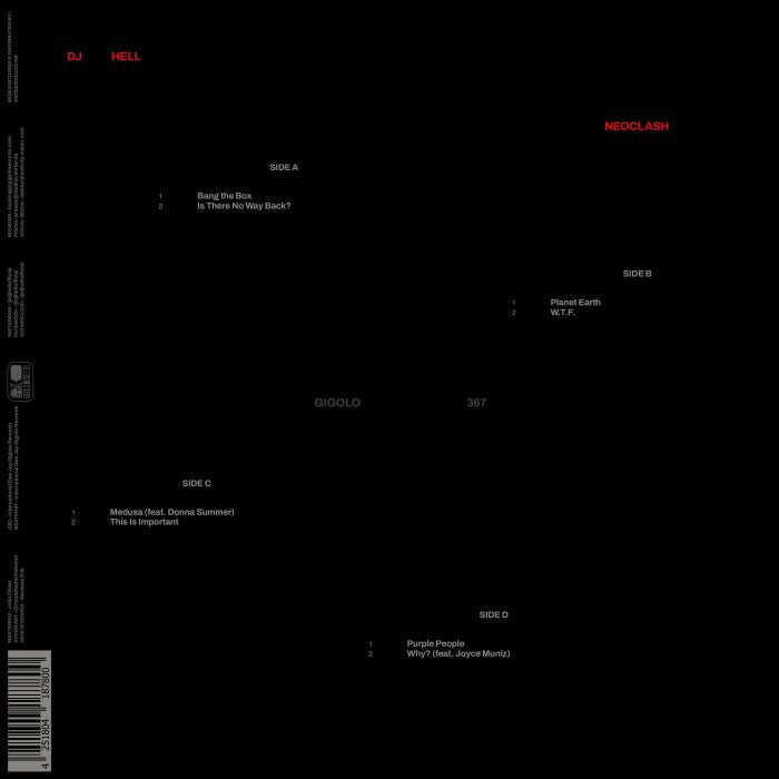 Hell – Neoclash (12"+12", Red+Clear, International Deejay Gigolo Records, 2026) Back Cover