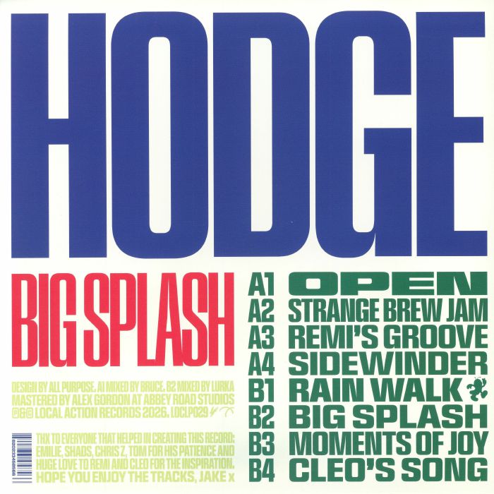 Hodge – Big Splash (LP, Orange, Local Action, 2026) Back Cover