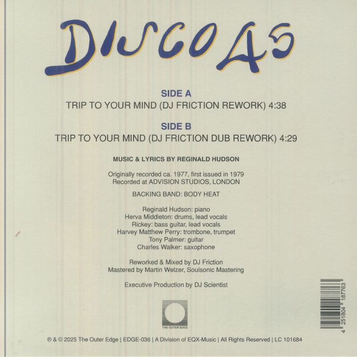 Hudson People – Trip To Your Mind (DJ Friction Reworks) (7", The Outer Edge, 2025) image 02