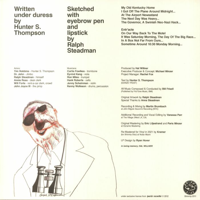 Hunter S. Thompson – The Kentucky Derby Is Decadent And Depraved (LP, Shimmy Disc, 2022) back cover