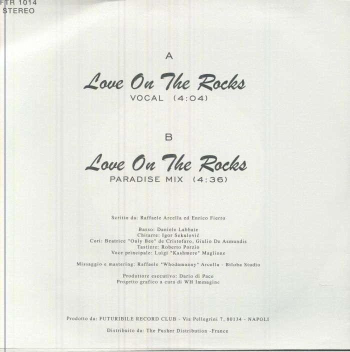 I Coccodrilli , Kashmere – Love On The Rocks (7", Futuribile, 2025) Back Cover