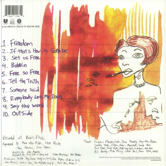 J Mascis + The Fog – Free So Free (LP, Baked Goods Records, 2026) Back Cover