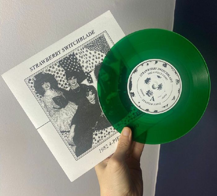 Strawberry Switchblade – 1982 4 Piece Demo (7", Excl | ( 2026 Transp Green Viny Re, Night School, 2026) Front Cover