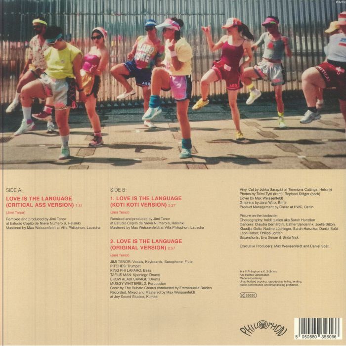 Jimi Tenor – Love Is The Language (12", Philophon, 2025) Back Cover