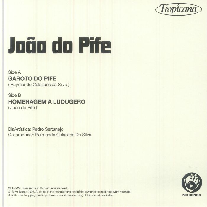 João Do Pife – Garoto Do Pife (7", Mr Bongo, 2025) back cover