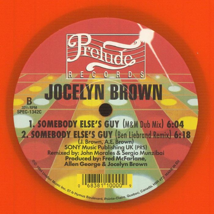 Jocelyn Brown – Somebody Else's Guy (12", Orange, Prelude Records, 2026) Back Cover