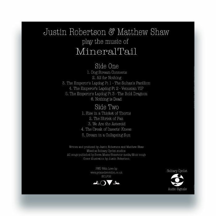Justin Robertson / Matthew Shaw – Play The Music Of MineralTail (LP, Solitary Cyclist, 2026) Back Cover