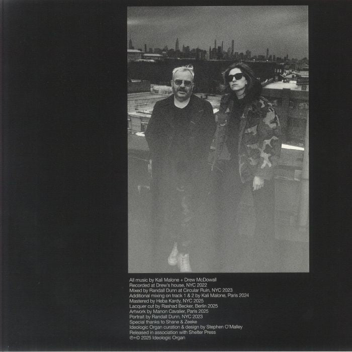 Kali Malone Drew McDowall – Magnetism (LP, Ideologic Organ, 2025) Back Cover