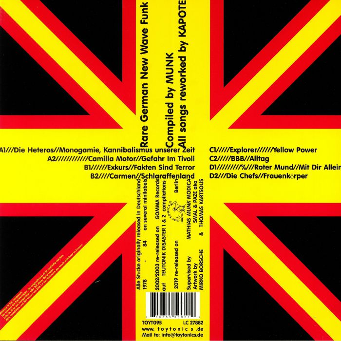 Kapote , Various – Teutonik Disaster (2x12", Toy Tonics, 2019) Back Cover