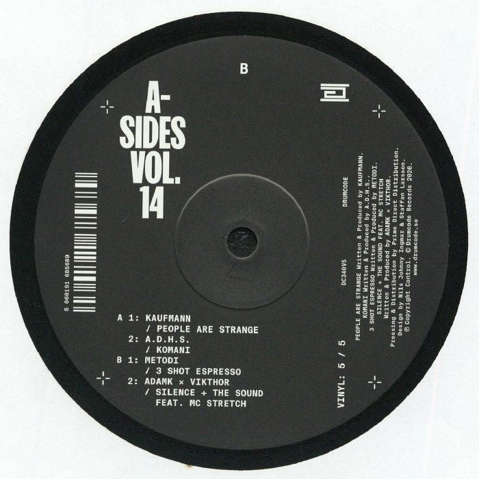 Kaufmann / Adhs / Metodi / Adamk / Vitkhor – A-Sides Vol 14 V5 (12", Drumcode, 2026) Back Cover