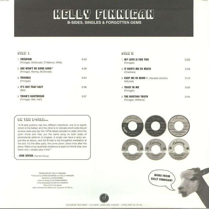 Kelly Finnigan – B-Sides, Singles & Forgotten Gems (LP, Colemine Records, 2026) Back Cover
