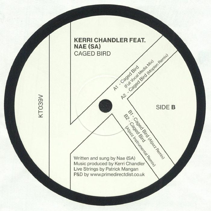 Kerri Chandler Nae (SA) – Caged Bird (12", Kaoz Theory, 2024) Back Cover