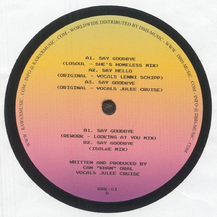 Khan Feat. Julee Cruise – Say Goodbye (12", Rawax, 2025) Back Cover