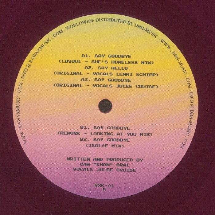 Khan feat Julee Cruise – Say Goodbye (12", Purple, Rawax, 2026) Back Cover