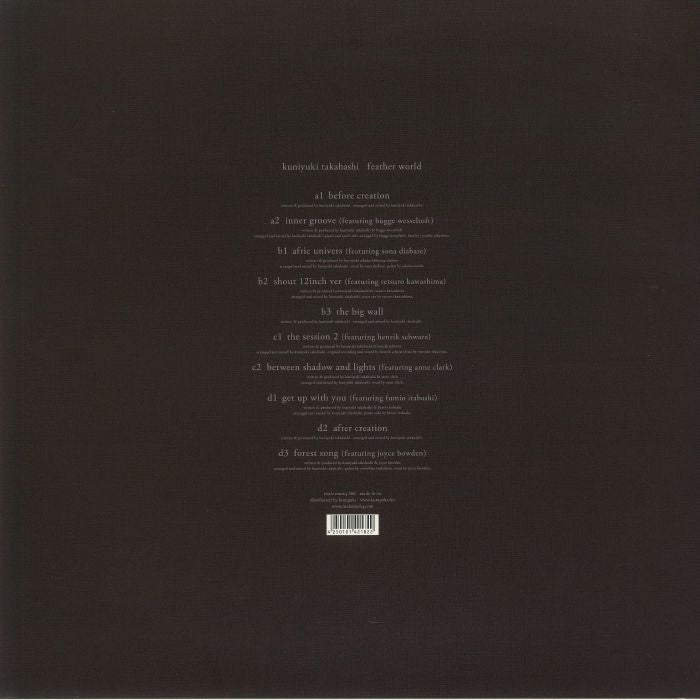 Kuniyuki Takahashi – Feather World (2x12", Mule Musiq, 2021) Back Cover