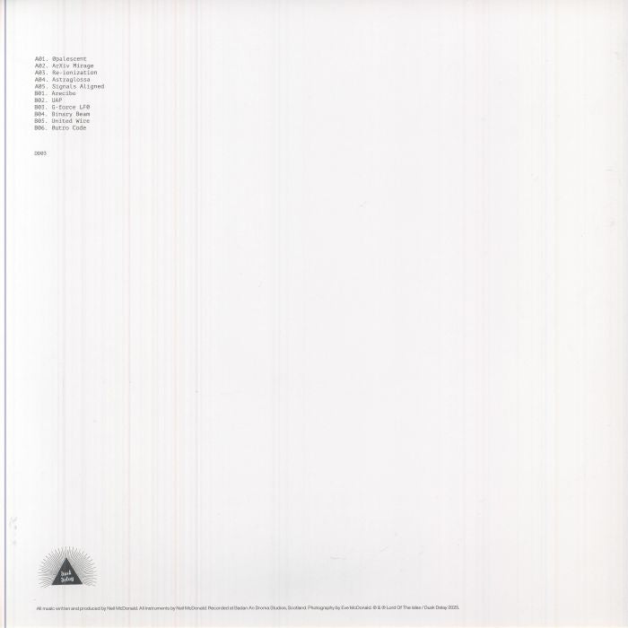 L0-T1 – Signals Aligned (LP, Dusk Delay, 2025) Back Cover