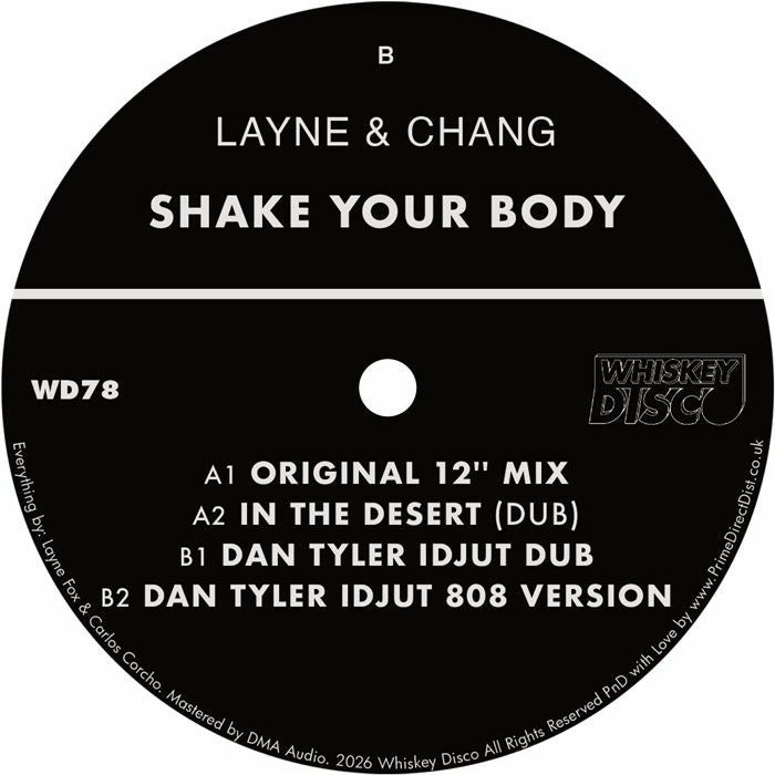 Layne & Chang – Shake Your Body (12", Whiskey Disco, 2026) Back Cover