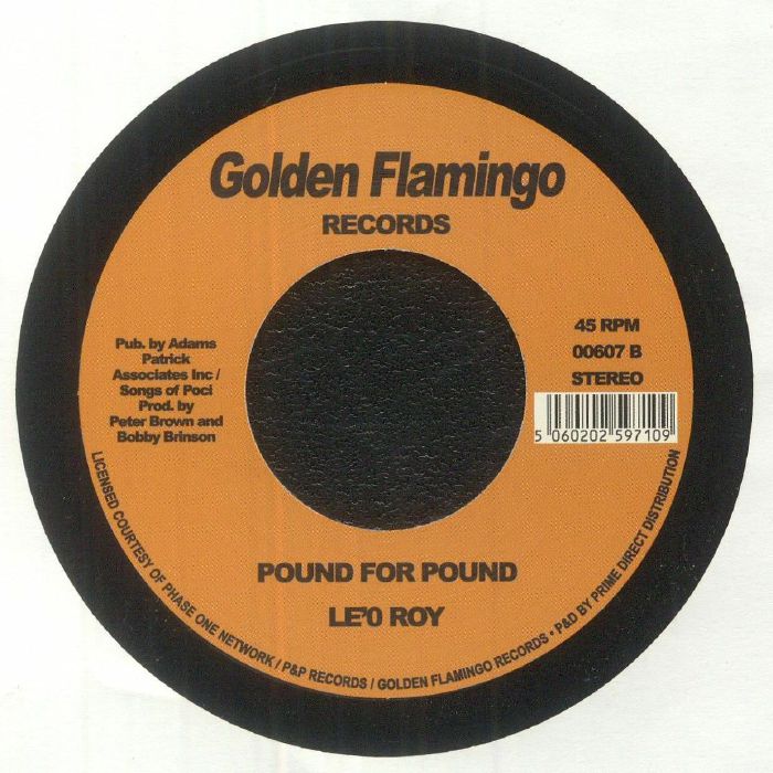 Le'O Roy – Pound For Pound (7", Golden Flamingo Records, 2023) Back Cover