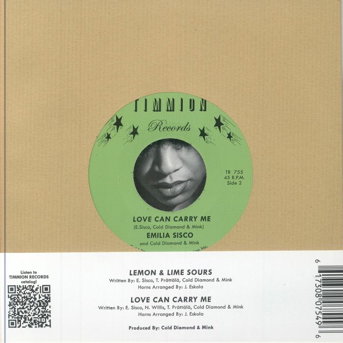 Emilia Sisco – Lemon & Lime Sours (7", Timmion Records, 2024) Back Cover